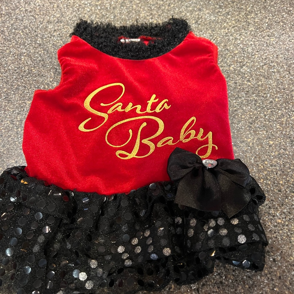 Santa Baby Red and Black Dog Dress